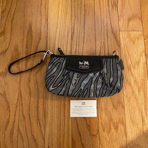 Coach Black and Silver Large Wristlet- NEW